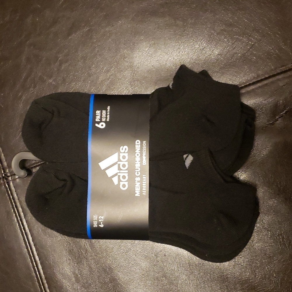NWT Adidas 6 pack compression no show socks